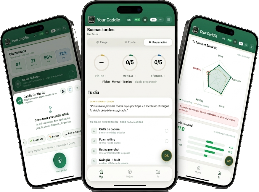 YourCaddie app screens